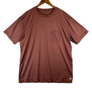 Vuori Mens Tradewind Performance Tee XXL Red Mahogany Heather Pocket Shirt